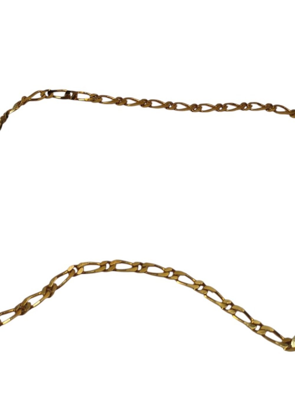 Vintage Monet Figaro Chain Necklace Yellow Gold Tone Retro Costume Jewelry